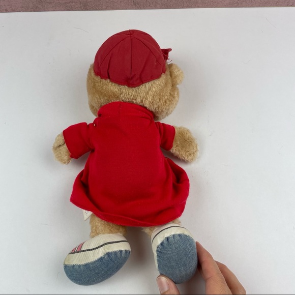 Vintage Alvin Chipmunks CBS Plush Stuffed Animal Bear Red Brown - Picture 7 of 8